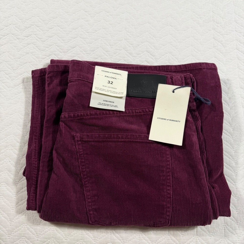 Citizens of Humanity Paloma Wide Leg Baggy Corduroy Pants Womens‎ Size 32 NWT